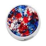 Red White and Blue Alcohol Ink France Patriotic Flag Colors Alcohol Ink  4-Port USB Hub (Two Sides) Front