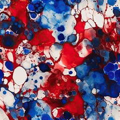 Red White And Blue Alcohol Ink France Patriotic Flag Colors Alcohol Ink  Play Mat (square) by PodArtist