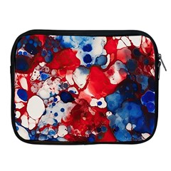 Red White And Blue Alcohol Ink France Patriotic Flag Colors Alcohol Ink  Apple Ipad 2/3/4 Zipper Cases by PodArtist