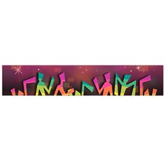 Dancing Colorful Disco Large Premium Plush Fleece Scarf  by Bajindul