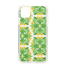 Green Pattern Retro Wallpaper Iphone 11 Tpu Uv Print Case by Bajindul