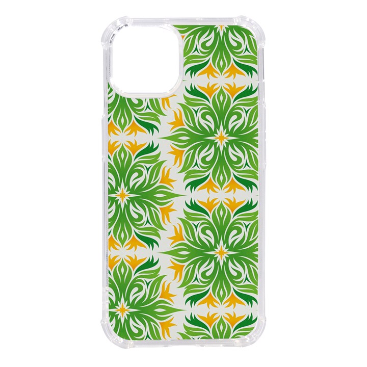 Green Pattern Retro Wallpaper iPhone 14 TPU UV Print Case