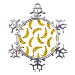 Banana Fruit Yellow Summer Metal Large Snowflake Ornament