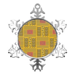 Digital Paper African Tribal Metal Small Snowflake Ornament