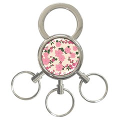 Floral Vintage Flowers 3-ring Key Chain