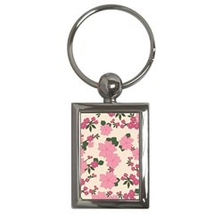 Floral Vintage Flowers Key Chain (rectangle)