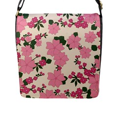 Floral Vintage Flowers Flap Closure Messenger Bag (l) by Dutashop