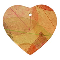 Leaves Patterns Colorful Leaf Pattern Ornament (Heart)