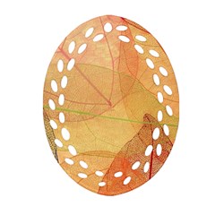 Leaves Patterns Colorful Leaf Pattern Ornament (oval Filigree)