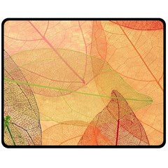 Leaves Patterns Colorful Leaf Pattern Two Sides Fleece Blanket (Medium)