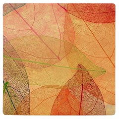Leaves Patterns Colorful Leaf Pattern Uv Print Square Tile Coaster  by Cemarart