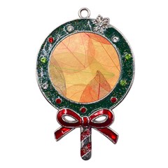 Leaves Patterns Colorful Leaf Pattern Metal X Mas Lollipop with Crystal Ornament