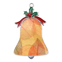 Leaves Patterns Colorful Leaf Pattern Metal Holly Leaf Bell Ornament