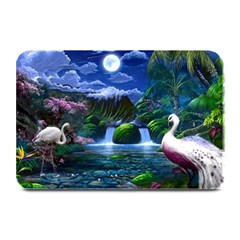 Flamingo Paradise Scenic Bird Fantasy Moon Paradise Waterfall Magical Nature Plate Mats by Ndabl3x
