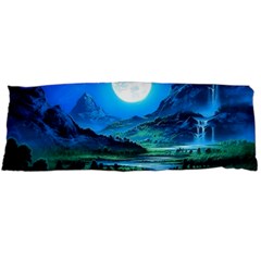 Bright Full Moon Painting Landscapes Scenery Nature Body Pillow Case (dakimakura) by Ndabl3x