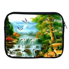 Paradise Forest Painting Bird Deer Waterfalls Apple Ipad 2/3/4 Zipper Cases by Ndabl3x