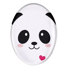 Cute Panda Love Animal Oval Glass Fridge Magnet (4 Pack) by Ndabl3x