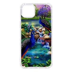 Peacocks In Garden Iphone 14 Plus Tpu Uv Print Case by Ndabl3x