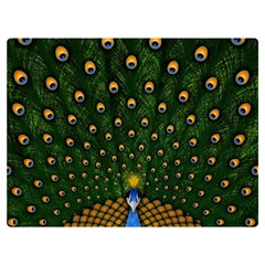 Peacock Feathers Tail Green Beautiful Bird Two Sides Premium Plush Fleece Blanket (extra Small)