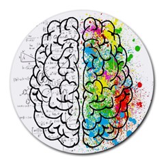 Brain Mind Psychology Idea Drawing Short Overalls Round Mousepad by Azkajaya