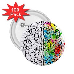 Brain Mind Psychology Idea Drawing Short Overalls 2 25  Buttons (100 Pack)  by Azkajaya