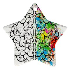 Brain Mind Psychology Idea Drawing Short Overalls Star Ornament (two Sides)