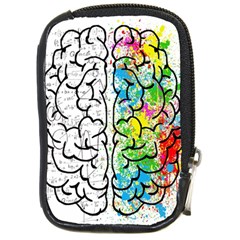 Brain Mind Psychology Idea Drawing Short Overalls Compact Camera Leather Case