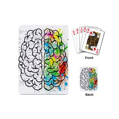 Brain Mind Psychology Idea Drawing Short Overalls Playing Cards Single Design (mini) by Azkajaya