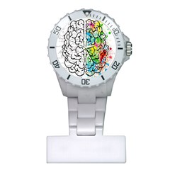 Brain Mind Psychology Idea Drawing Short Overalls Plastic Nurses Watch by Azkajaya