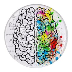 Brain Mind Psychology Idea Drawing Short Overalls Round Glass Fridge Magnet (4 Pack) by Azkajaya