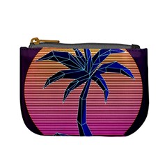 Abstract 3d Art Holiday Island Palm Tree Pink Purple Summer Sunset Water Mini Coin Purse