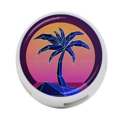 Abstract 3d Art Holiday Island Palm Tree Pink Purple Summer Sunset Water 4-port Usb Hub (two Sides)