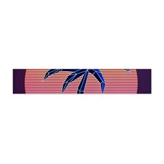 Abstract 3d Art Holiday Island Palm Tree Pink Purple Summer Sunset Water Premium Plush Fleece Scarf (mini)