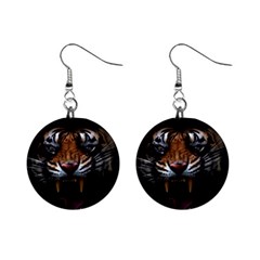 Tiger Angry Nima Face Wild Mini Button Earrings