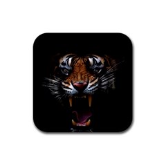 Tiger Angry Nima Face Wild Rubber Coaster (Square)