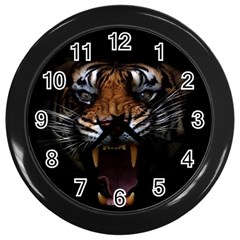 Tiger Angry Nima Face Wild Wall Clock (Black)