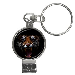 Tiger Angry Nima Face Wild Nail Clippers Key Chain by Cemarart