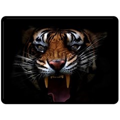 Tiger Angry Nima Face Wild Fleece Blanket (Large)