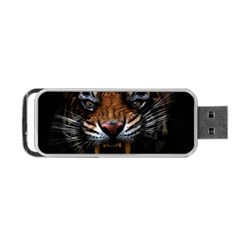 Tiger Angry Nima Face Wild Portable Usb Flash (one Side)