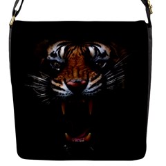 Tiger Angry Nima Face Wild Flap Closure Messenger Bag (s)