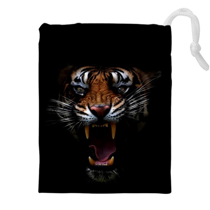 Tiger Angry Nima Face Wild Drawstring Pouch (4XL)