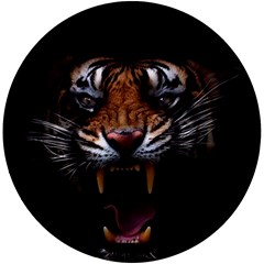Tiger Angry Nima Face Wild UV Print Round Tile Coaster