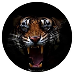 Tiger Angry Nima Face Wild Round Trivet by Cemarart