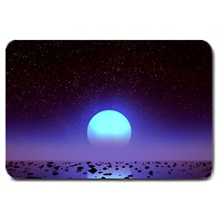 Sunset Colorful Nature Night Purple Star Large Doormat by Cemarart