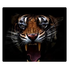 Tiger Angry Nima Face Wild Premium Plush Fleece Blanket (Small)