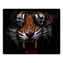 Tiger Angry Nima Face Wild Premium Plush Fleece Blanket (Large)