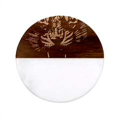 Tiger Angry Nima Face Wild Classic Marble Wood Coaster (Round) 