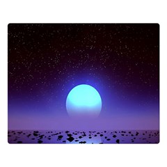 Sunset Colorful Nature Night Purple Star Premium Plush Fleece Blanket (large) by Cemarart