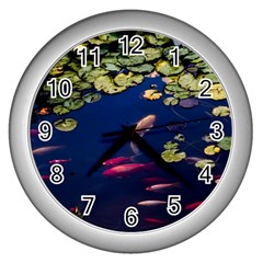 Koi Fish Carp Wall Clock (silver)