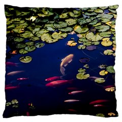 Koi Fish Carp Large Premium Plush Fleece Cushion Case (one Side)